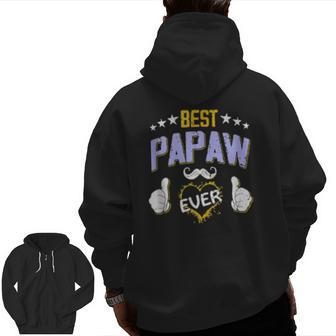 Mens Best Papaw Ever Personalized Grandpa Zip Up Hoodie Back Print | Mazezy