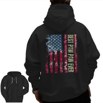 Mens Best Paw Paw Ever Vintage Father's Day Zip Up Hoodie Back Print | Mazezy UK