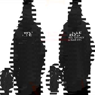Mens Black Dad Energy Bde Zip Up Hoodie Back Print | Mazezy