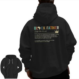 Mens Black Father Classic Black Lives Matter Father's Day Zip Up Hoodie Back Print | Mazezy
