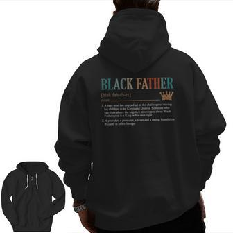 Mens Black Father Definition Father's Day Zip Up Hoodie Back Print | Mazezy