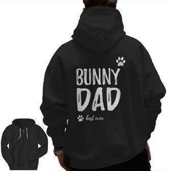 Mens Bunny Dog Dad Best Ever Idea Zip Up Hoodie Back Print | Mazezy