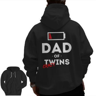 Mens Dad Of Crazy Twins Clothes Father Husband Dad Men Zip Up Hoodie Back Print | Mazezy DE