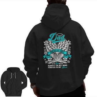 Mens Dad Forever My Angel Your Wings Were Ready Zip Up Hoodie Back Print | Mazezy