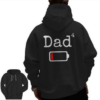 Mens Dad4 Low Battery Tired Dad Dad Zip Up Hoodie Back Print | Mazezy DE