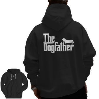 Mens The Dogfather Basset Hound Dog Father Dad Gif Zip Up Hoodie Back Print | Mazezy CA