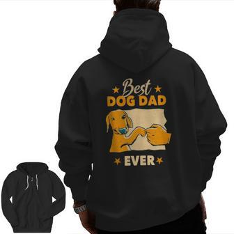 Mens Dogs And Dog Dad Best Friends Father Men Zip Up Hoodie Back Print | Mazezy