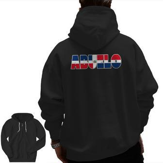Mens Dominican Flag Abuelo Tee- For Hispanic Grandfather Zip Up Hoodie Back Print | Mazezy