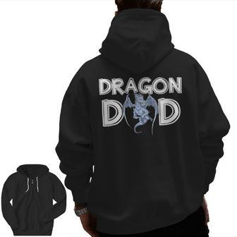 Mens Dragon Dad Daddy Father’S Day Dragon Zip Up Hoodie Back Print | Mazezy