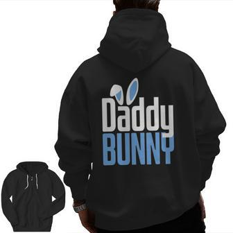 Mens Easter Daddy Bunny Costume Family Matching Easter Zip Up Hoodie Back Print | Mazezy