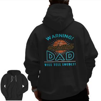 Mens Father's Day Sport Basketball Dad Zip Up Hoodie Back Print | Mazezy