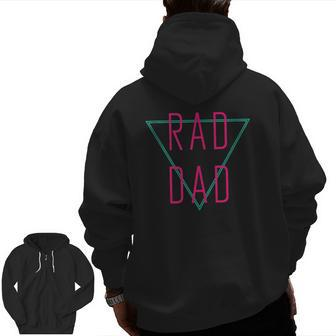 Mens Father's Day Gifs Rad Dad Zip Up Hoodie Back Print | Mazezy