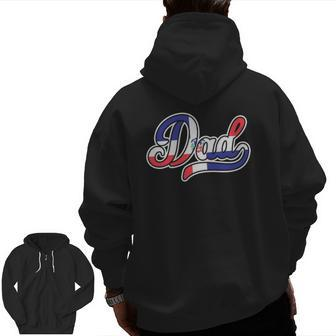 Mens Father's Day For Dominican Dad Dominican Republic Flag Zip Up Hoodie Back Print | Mazezy CA