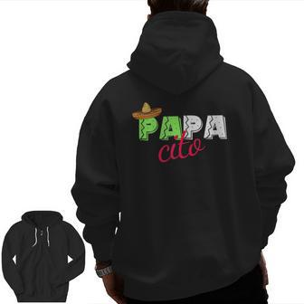 Mens Father's Day For Men Papacito Nickname For Dad Zip Up Hoodie Back Print | Mazezy AU