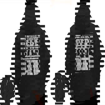 Mens My Favorite Referee Call Me Dad Father's Day Zip Up Hoodie Back Print | Mazezy