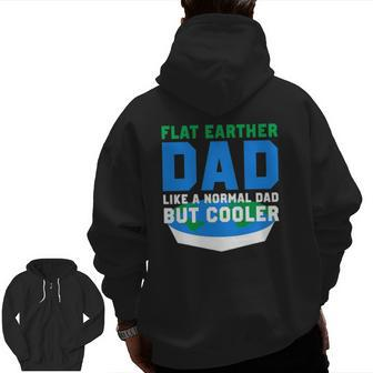 Mens Flat Earther Dad Zip Up Hoodie Back Print | Mazezy UK