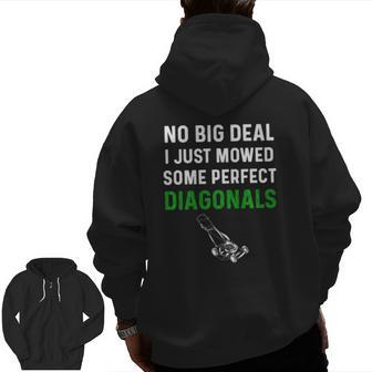 Mens Lawn Mowing Dad From Son Lawn Whisperer Zip Up Hoodie Back Print | Mazezy