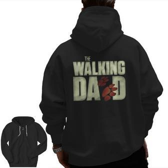 Mens Mens Men's Fear The Walking Dad Dog Lovers Zip Up Hoodie Back Print | Mazezy