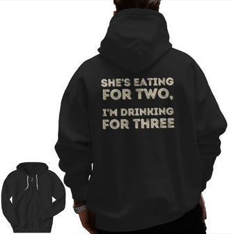 Mens New Dad & Expecting Father Pregnancy Announcement Zip Up Hoodie Back Print | Mazezy