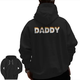 Mens Gay Bear Daddy With Bear Pride Flag Gay Daddy Zip Up Hoodie Back Print | Mazezy