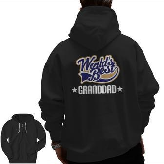 Mens Granddad Fathers Day Worlds Best Zip Up Hoodie Back Print | Mazezy