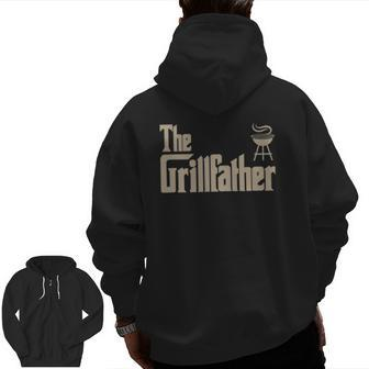 Mens Great Dad The Grillfather Men Tee S Zip Up Hoodie Back Print | Mazezy