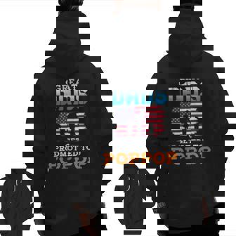 Mens Great Dads Get Promoted To Poppop Grandpa Zip Up Hoodie Back Print | Mazezy