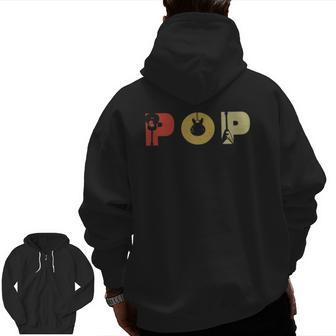 Mens Guitarist Guitar Lover Ideas Pop Father's Day Zip Up Hoodie Back Print | Mazezy