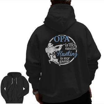 Mens Hunting Opa Father's Day For Dad Or Grandpa Hunter Zip Up Hoodie Back Print | Mazezy DE