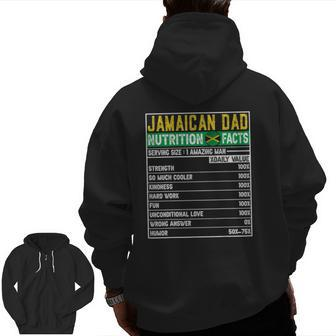 Mens Jamaican Dad Dad Hero Nutritional Father's Day Zip Up Hoodie Back Print | Mazezy