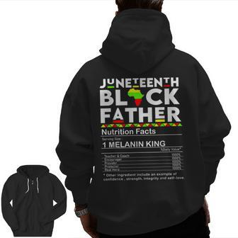 Men's Junenth Black Father Nutrition Facts Father's Day Zip Up Hoodie Back Print | Mazezy
