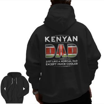 Mens Kenyan Dad Is Much Cooler Father's Day Flag Zip Up Hoodie Back Print | Mazezy AU