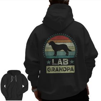 Mens Lab Grandpa Father's Day Labrador Grandfather Zip Up Hoodie Back Print | Mazezy