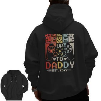 Mens Leveled Up To Daddy Est 2022 Soon To Be Dad 2022 Ver2 Zip Up Hoodie Back Print | Mazezy UK