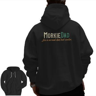 Mens Morkie Dad Father's Day Men's Morkie Breed Zip Up Hoodie Back Print | Mazezy
