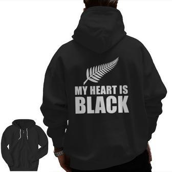 Mens New Zealand ed Rugby For Rugby Dads Zip Up Hoodie Back Print | Mazezy