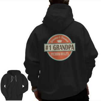 Mens Number 1 Grandpa 1 Grandfather Father's Day Zip Up Hoodie Back Print | Mazezy DE
