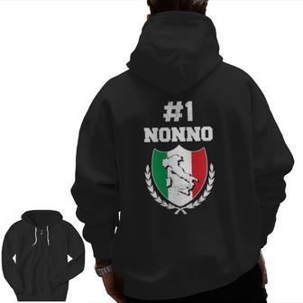 Mens Number One Nonno Italian Grandfather Grandpa Zip Up Hoodie Back Print | Mazezy