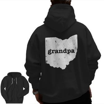 Mens Ohio Grandpa Grandfather State Grandpa Ohio Zip Up Hoodie Back Print | Mazezy