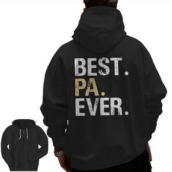 Mens Pa From Granddaughter Grandson Best Pa Zip Up Hoodie Back Print | Mazezy