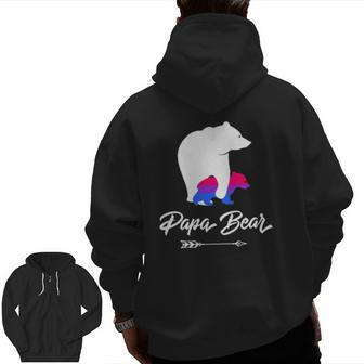 Mens Papa Bear Lgbt Straight Ally Bisexual Zip Up Hoodie Back Print | Mazezy