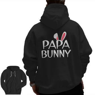 Mens Papa Bunny Family Rabbit Matching Couple Daddy Easter Zip Up Hoodie Back Print | Mazezy