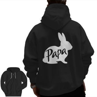 Mens Papa Bunny Rabbit Father Daddy Dad Grandpa Easter Zip Up Hoodie Back Print | Mazezy