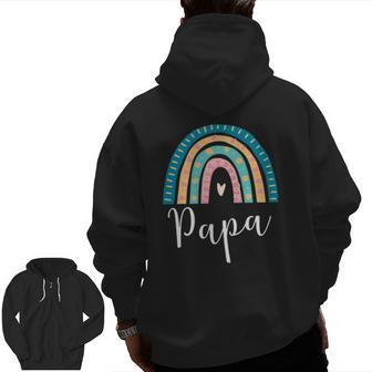 Mens Papa Rainbow For Dad Family Matching Zip Up Hoodie Back Print | Mazezy CA