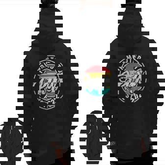 Mens Promoted To Papa 2022 Retro Vintage New Dad Zip Up Hoodie Back Print | Mazezy