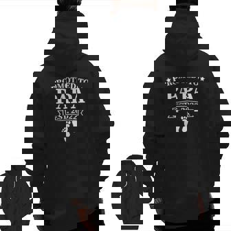 Mens Promoted To Papa Est 2022 Baby Announcement Zip Up Hoodie Back Print | Mazezy