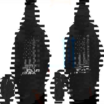 Mens Proud Us Air Force Papa Flag Patriotic Military Usaf Zip Up Hoodie Back Print | Mazezy