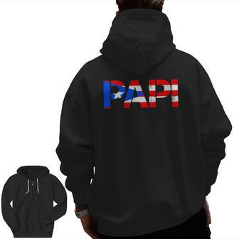 Mens Puerto Rico Flag Father's Day Patriotic Puerto Rican Pride Zip Up Hoodie Back Print | Mazezy