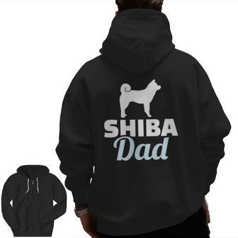 Mens Shiba Dad Lover Father's Day Zip Up Hoodie Back Print | Mazezy