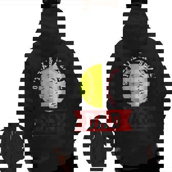 Mens Softball & Baseball Dad Softball Baseball Dad Zip Up Hoodie Back Print | Mazezy